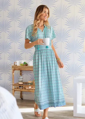 Amalfi Coast Smocked Waist Maxi Dress