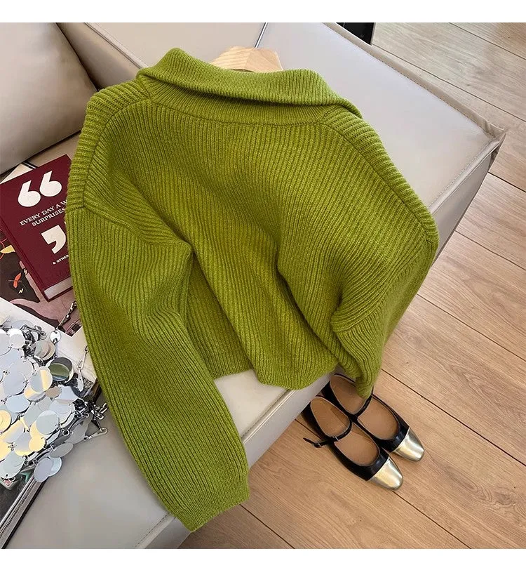 Autumn soft sweater jacket for women knitted cardigan     S4844