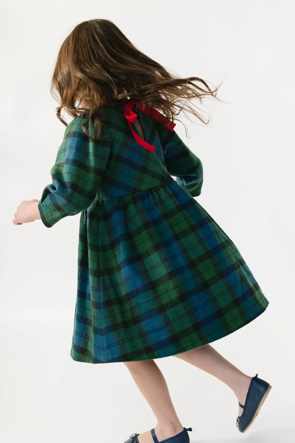 Birthday Dress in Evergreen Plaid