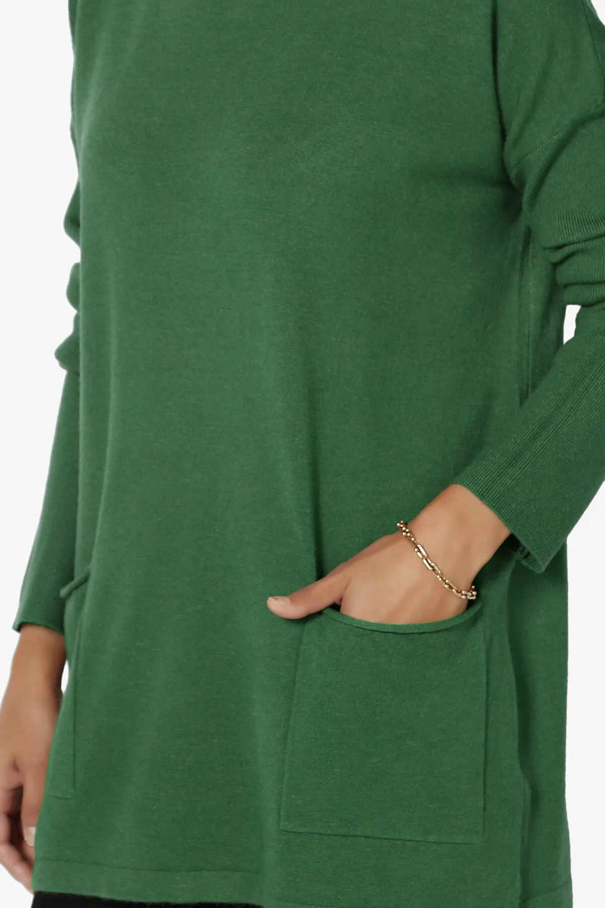 Brecken Pocket Long Sleeve Soft Knit Sweater Tunic