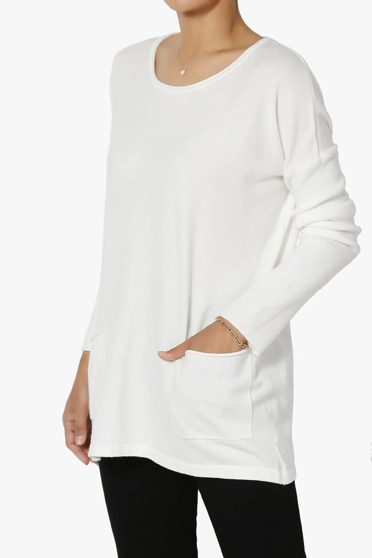 Brecken Pocket Long Sleeve Soft Knit Sweater Tunic