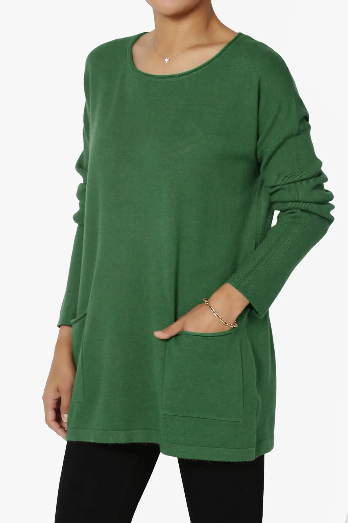 Brecken Pocket Long Sleeve Soft Knit Sweater Tunic