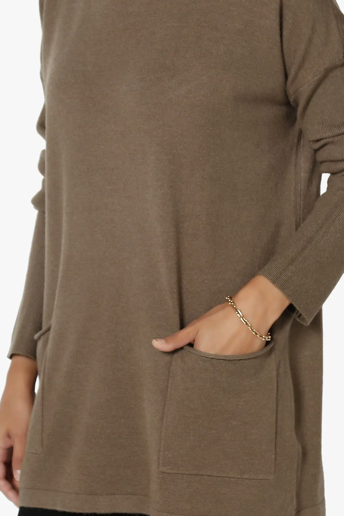 Brecken Pocket Long Sleeve Soft Knit Sweater Tunic