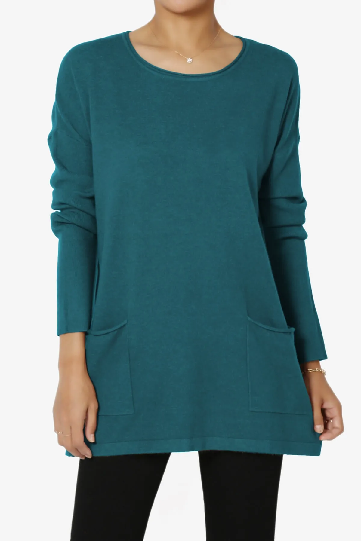 Brecken Pocket Long Sleeve Soft Knit Sweater Tunic