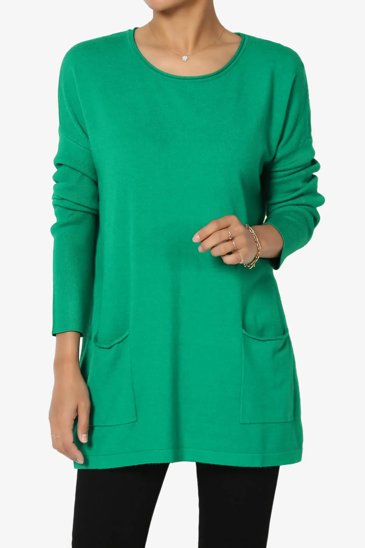 Brecken Pocket Long Sleeve Soft Knit Sweater Tunic