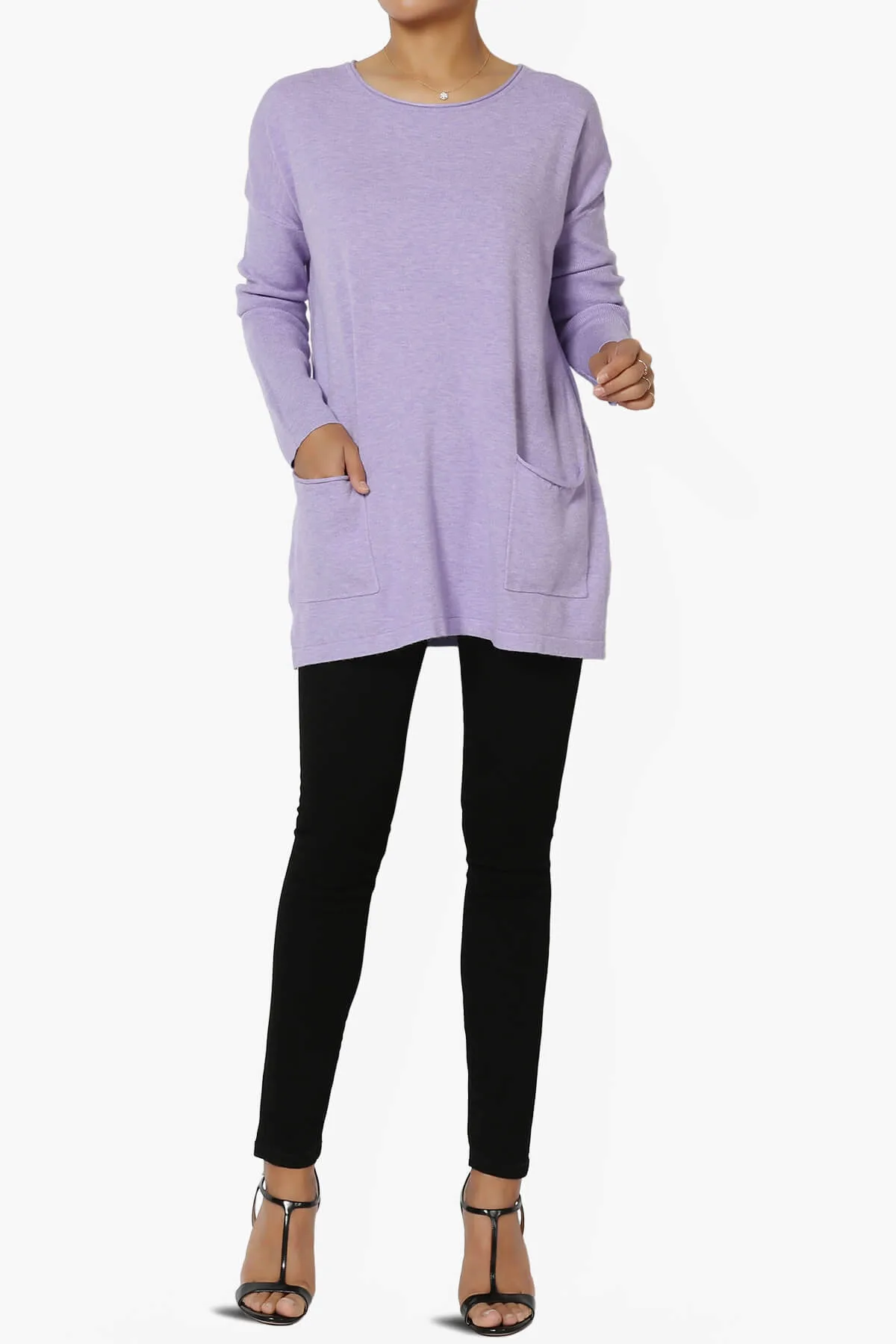 Brecken Pocket Long Sleeve Soft Knit Sweater Tunic