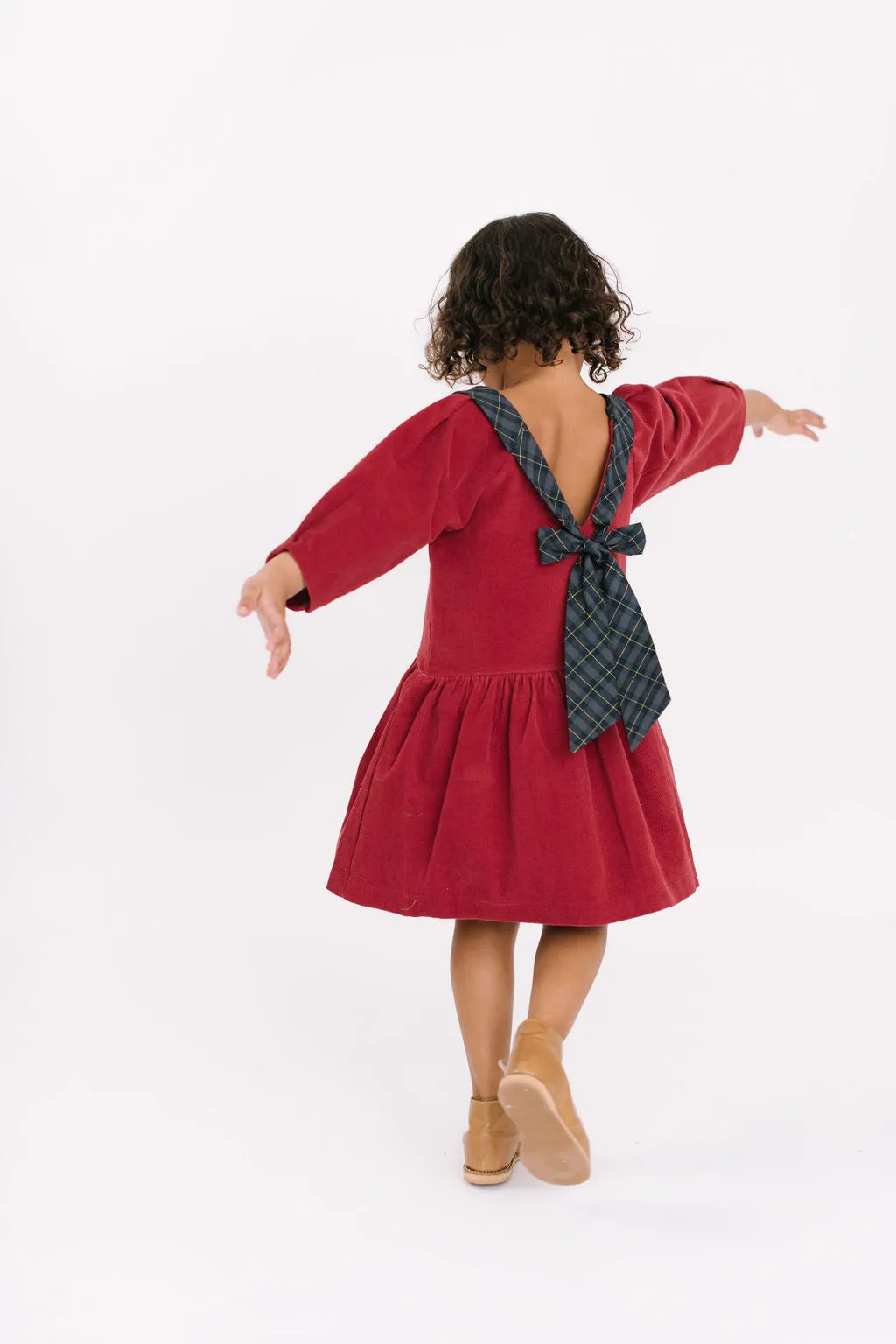 Celebration Dress in Currant Corduroy