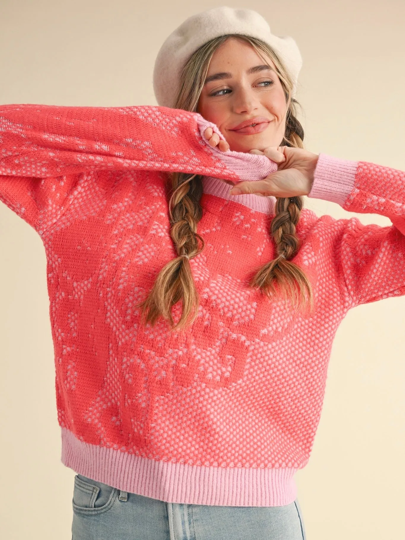 Cross Stitch Lace Pattern Sweater