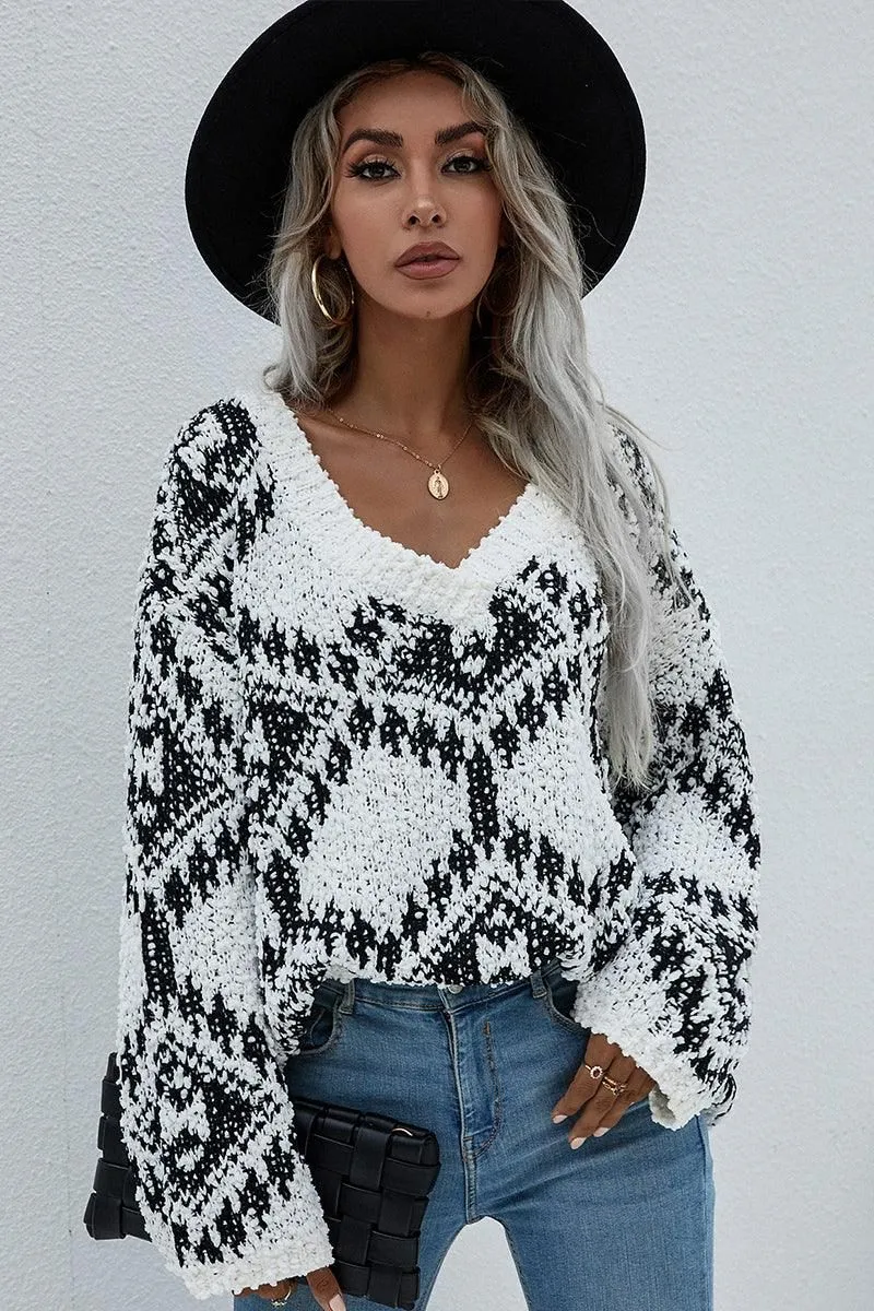 DEEP V NECK KNIT