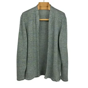 Easy cardigan in Oyster blue-green linen