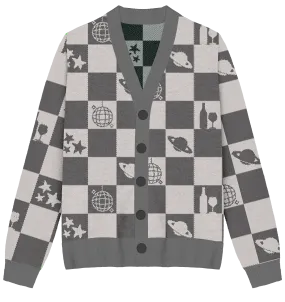 Folklore Checkered Knit Cardigan