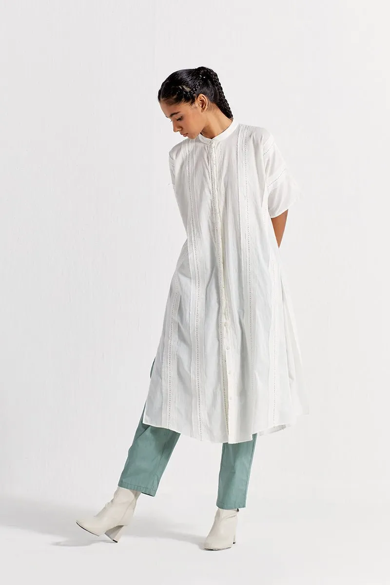 Frayed Edged Tunic - White