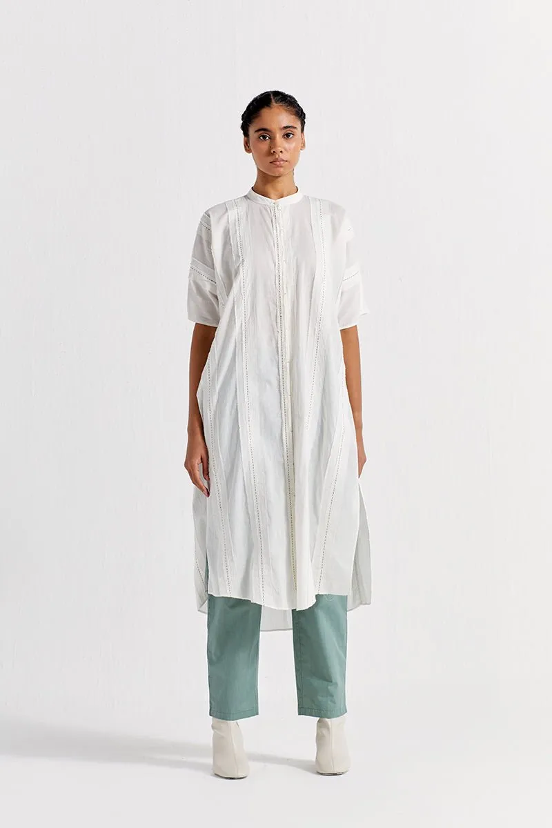 Frayed Edged Tunic - White