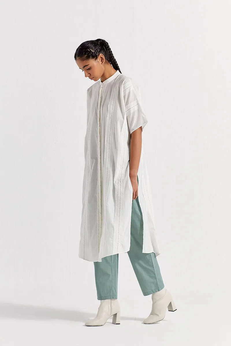 Frayed Edged Tunic - White