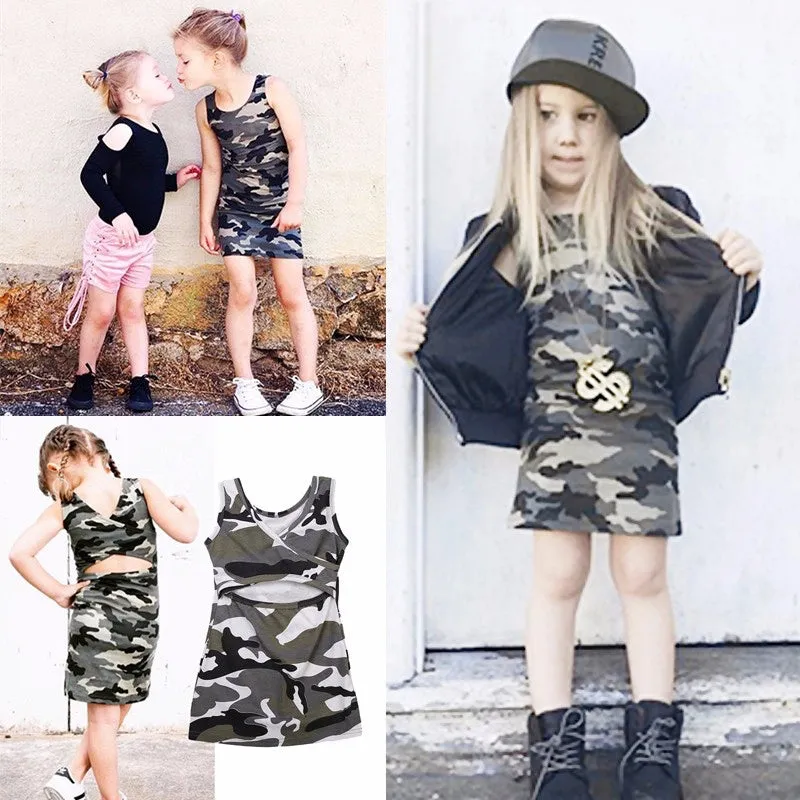 Girls Army Camouflage Casual Dress-ONLY 5 LEFT!!!