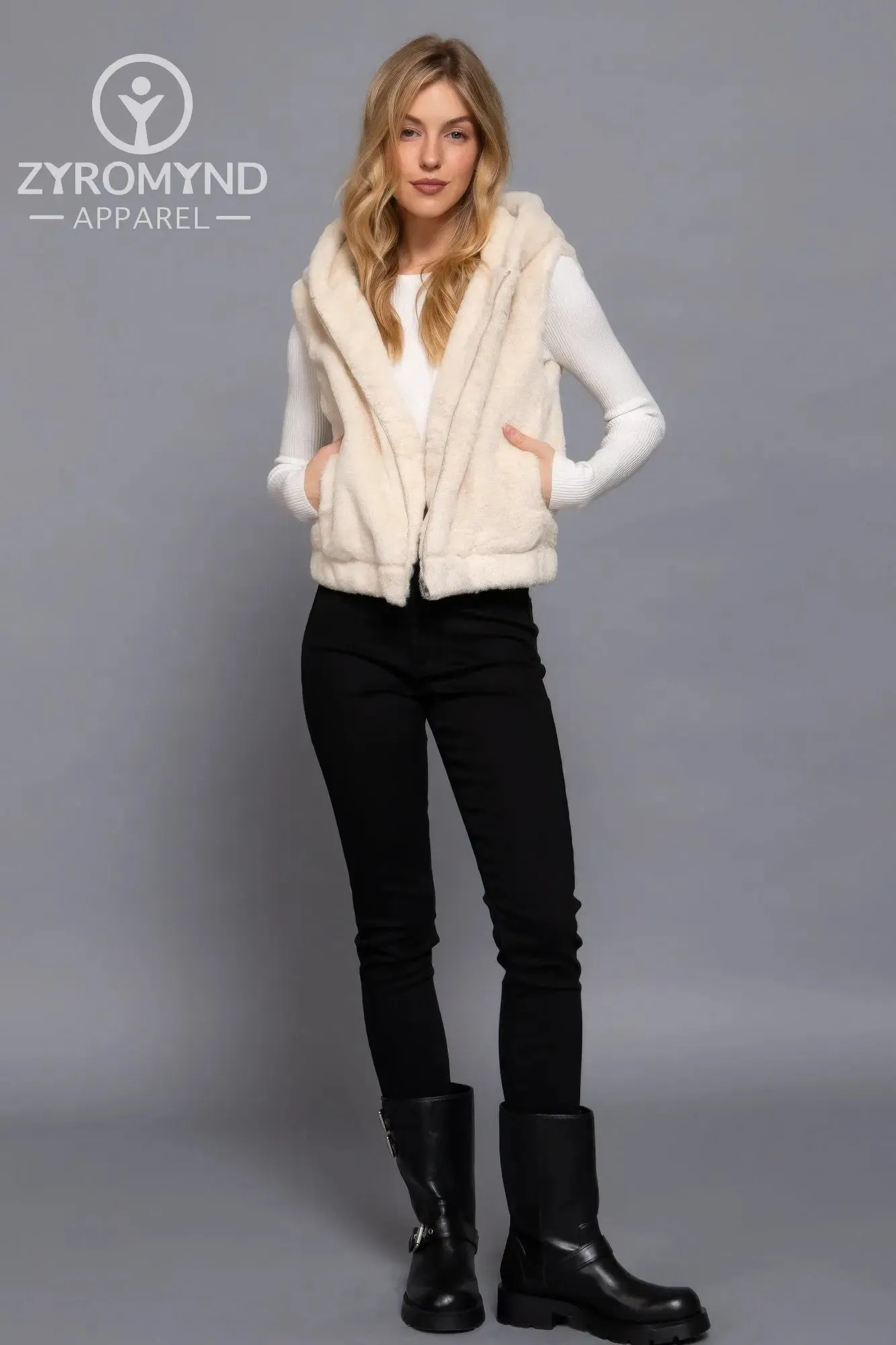 Hoodie Faux Fur Vest