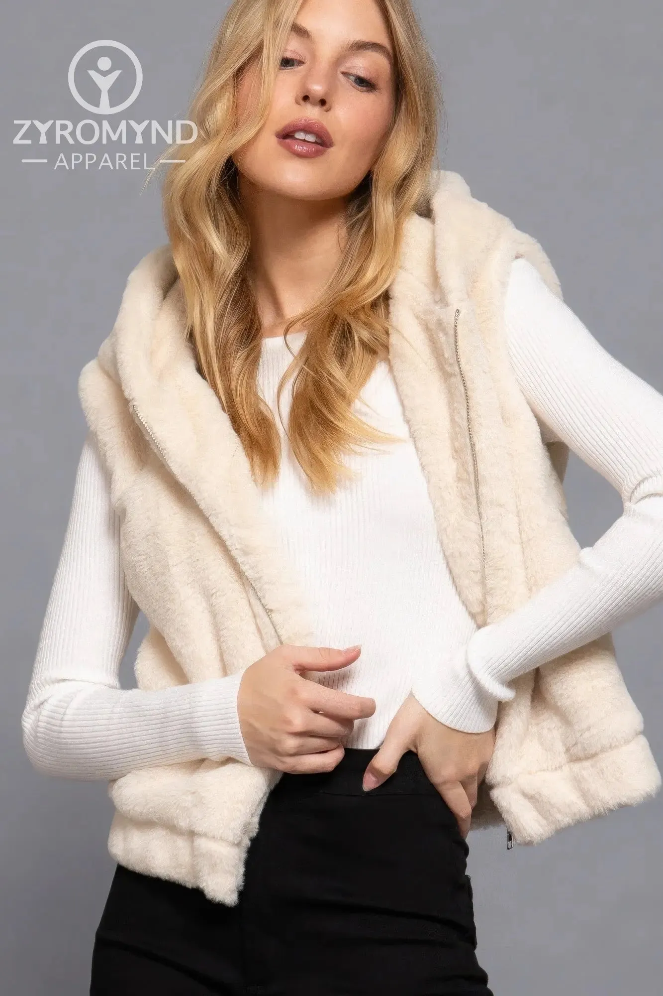 Hoodie Faux Fur Vest