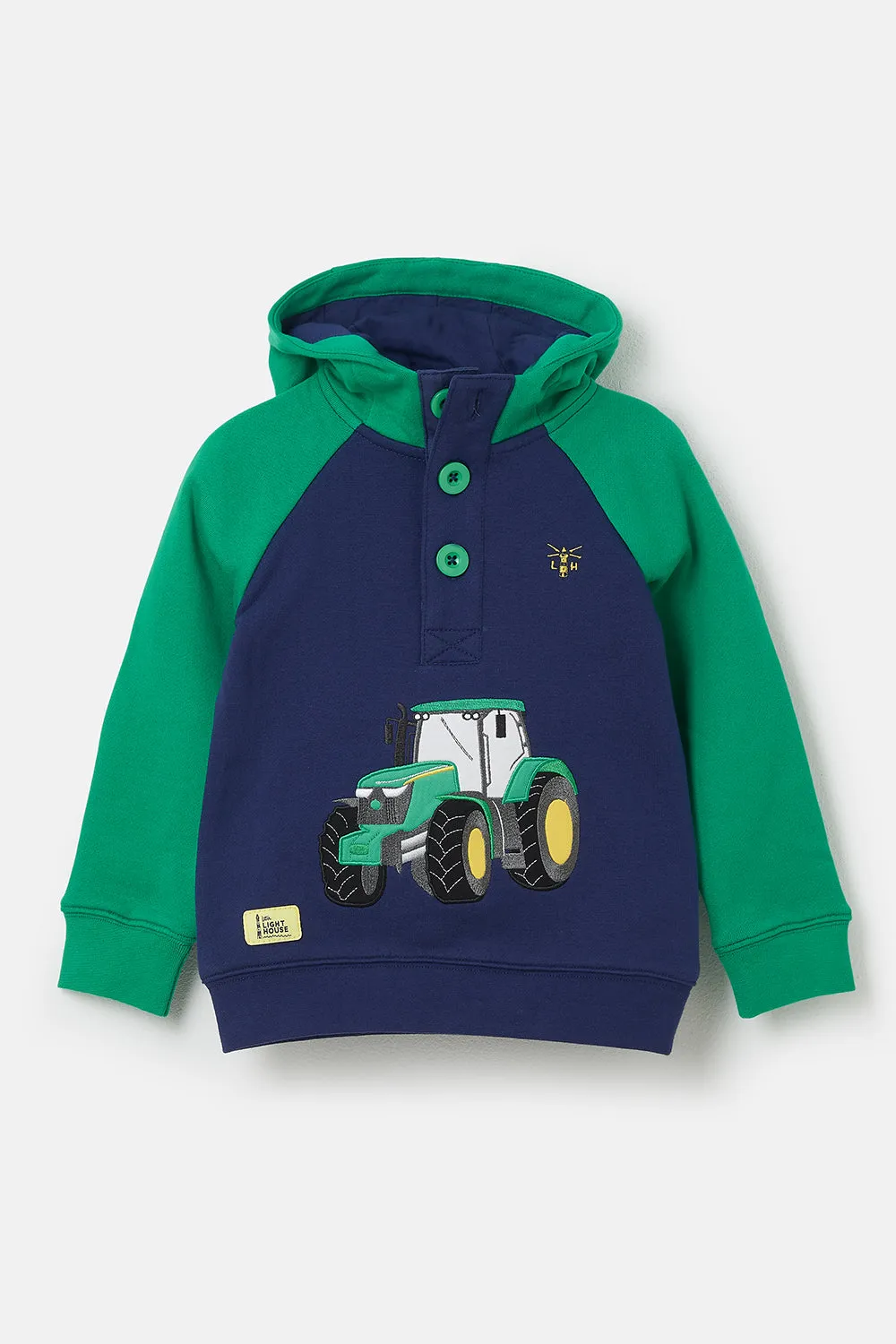 Jack Hoodie - Green Tractor Applique