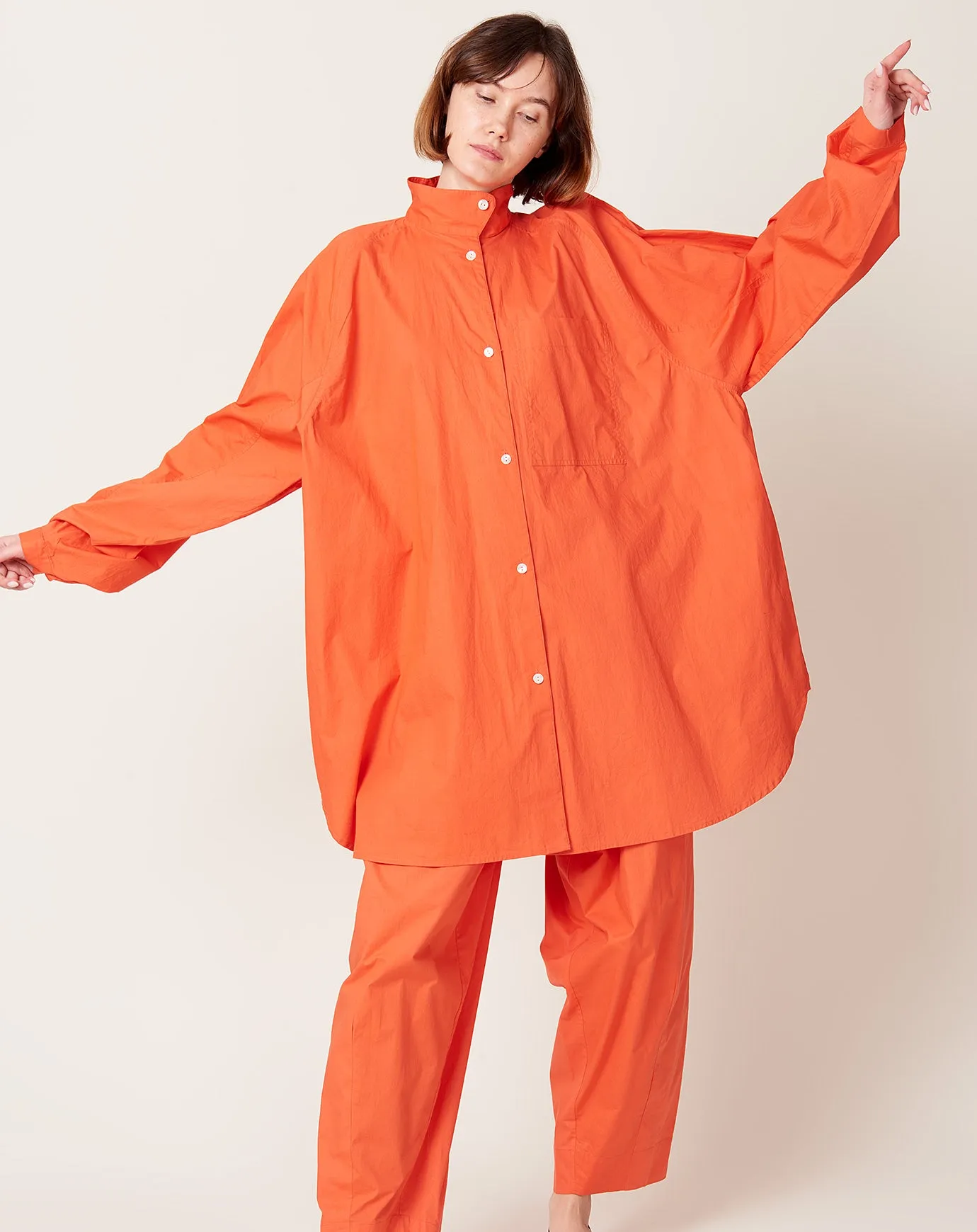 Joan Oversized Tunic in Rouge Orange