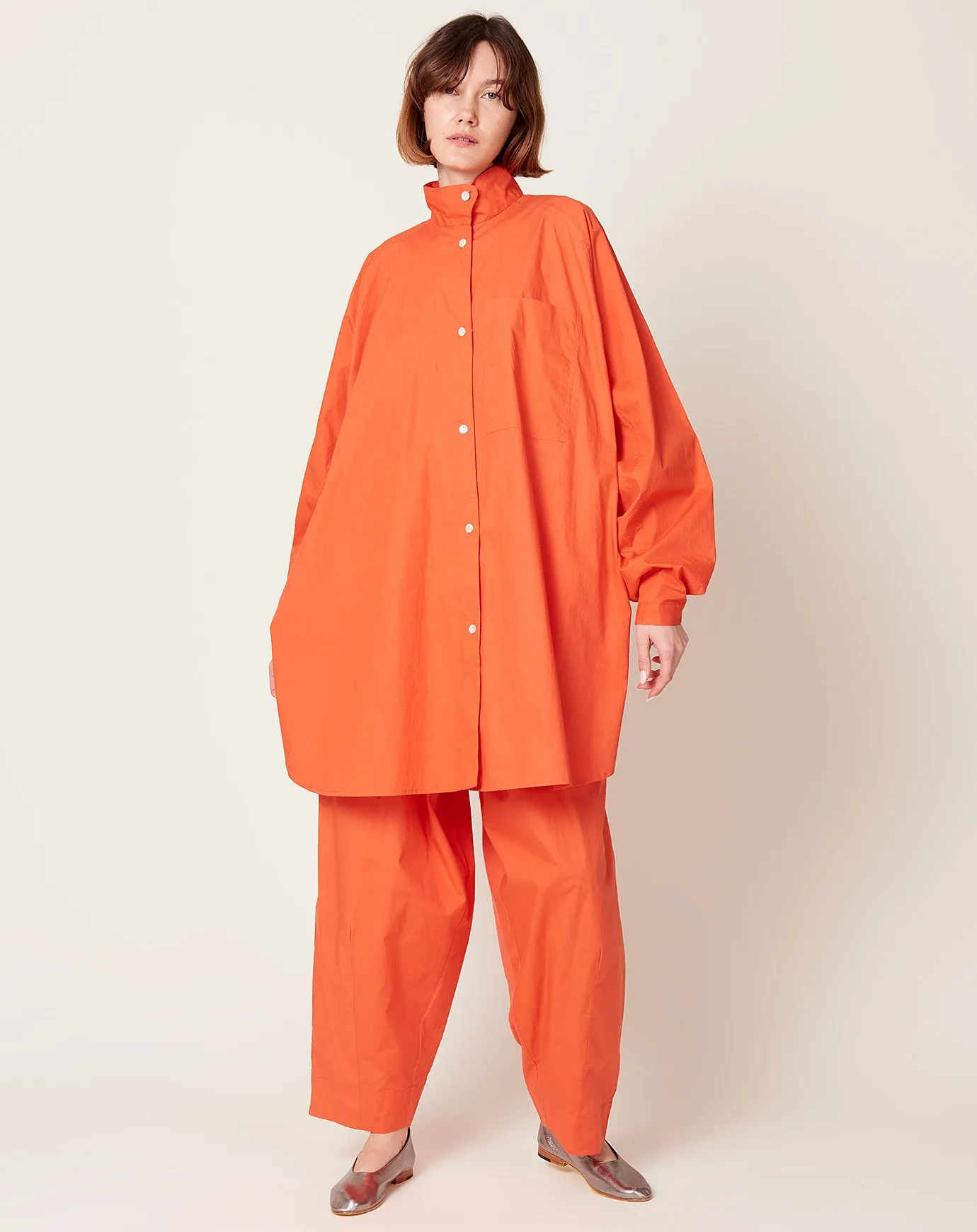 Joan Oversized Tunic in Rouge Orange