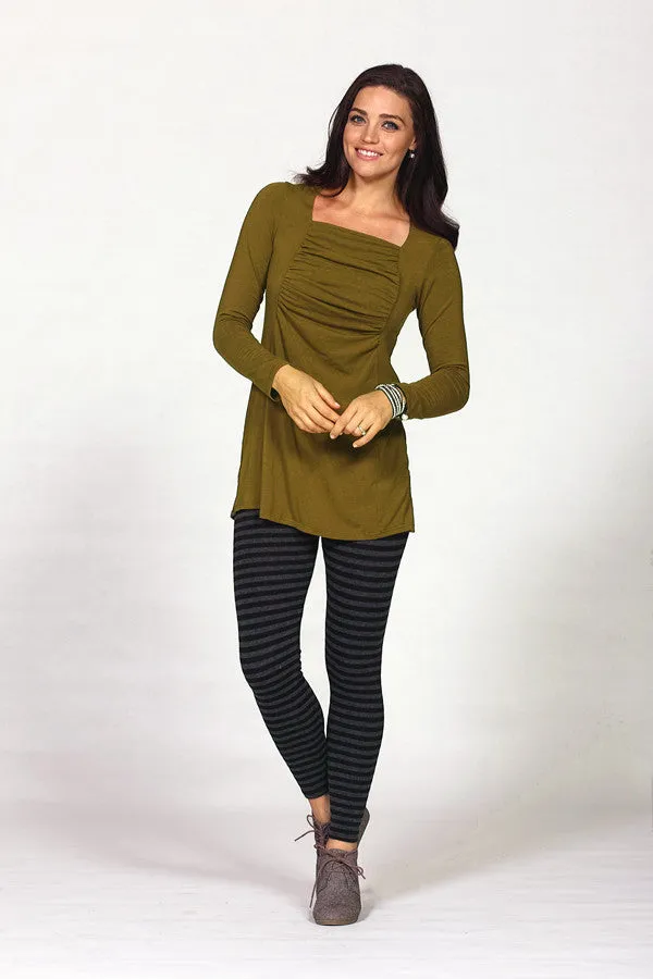 knit gathered front tunic