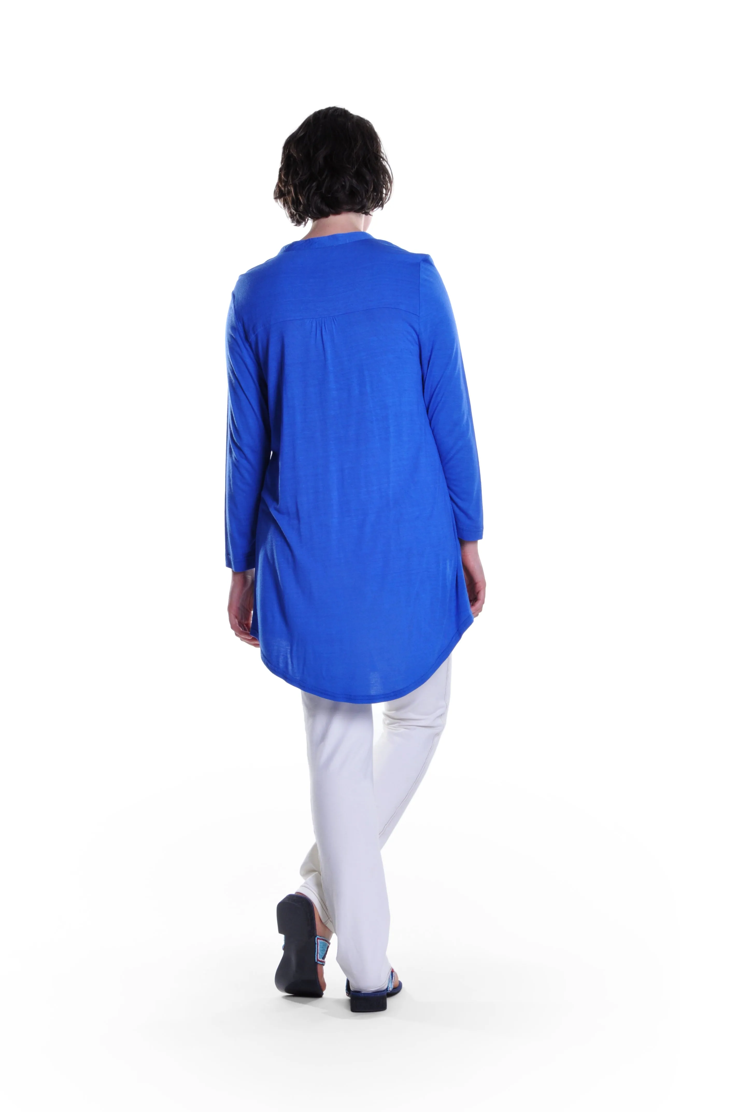 La Cera Pleat Front Rayon Solid Tunic