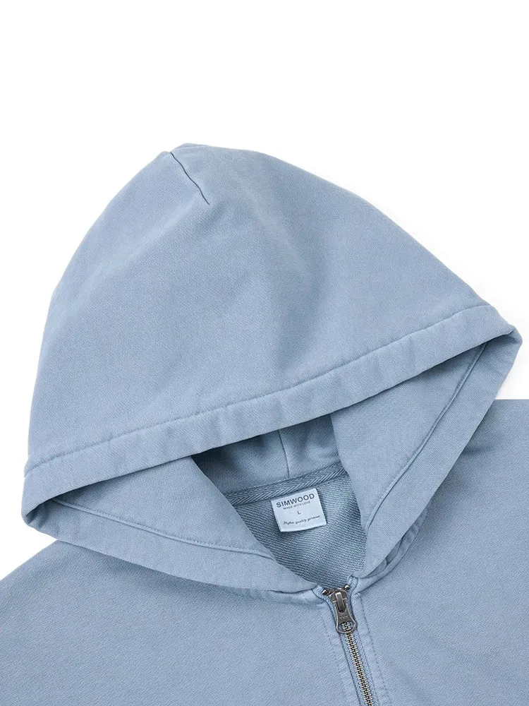 Oversize Zip-up Hoodies Men with Heavyweight Fabric Sweatshirts