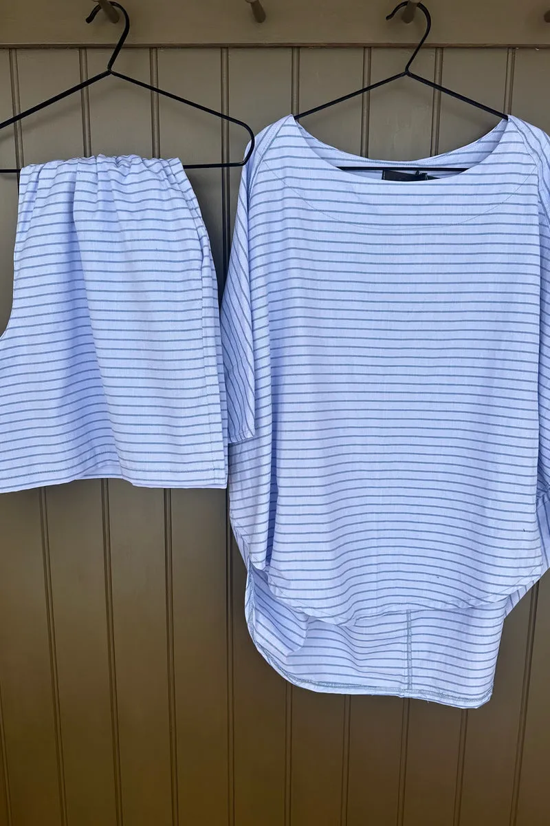 Shorts - Pale Blue Striped