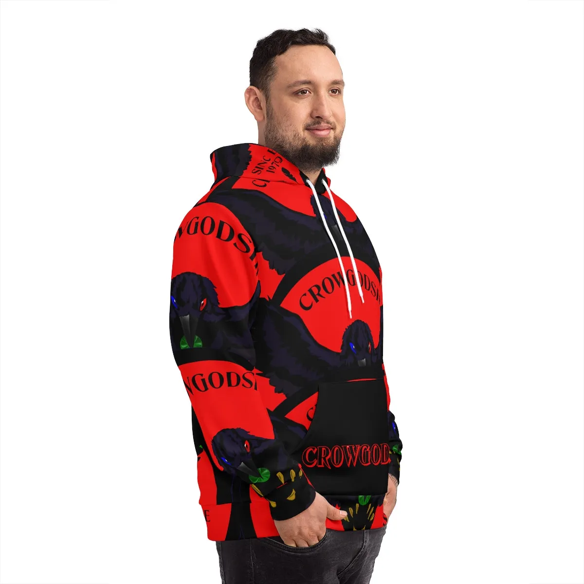 Special Edition Crowgodshi Designer Hoodie, RED LOGO