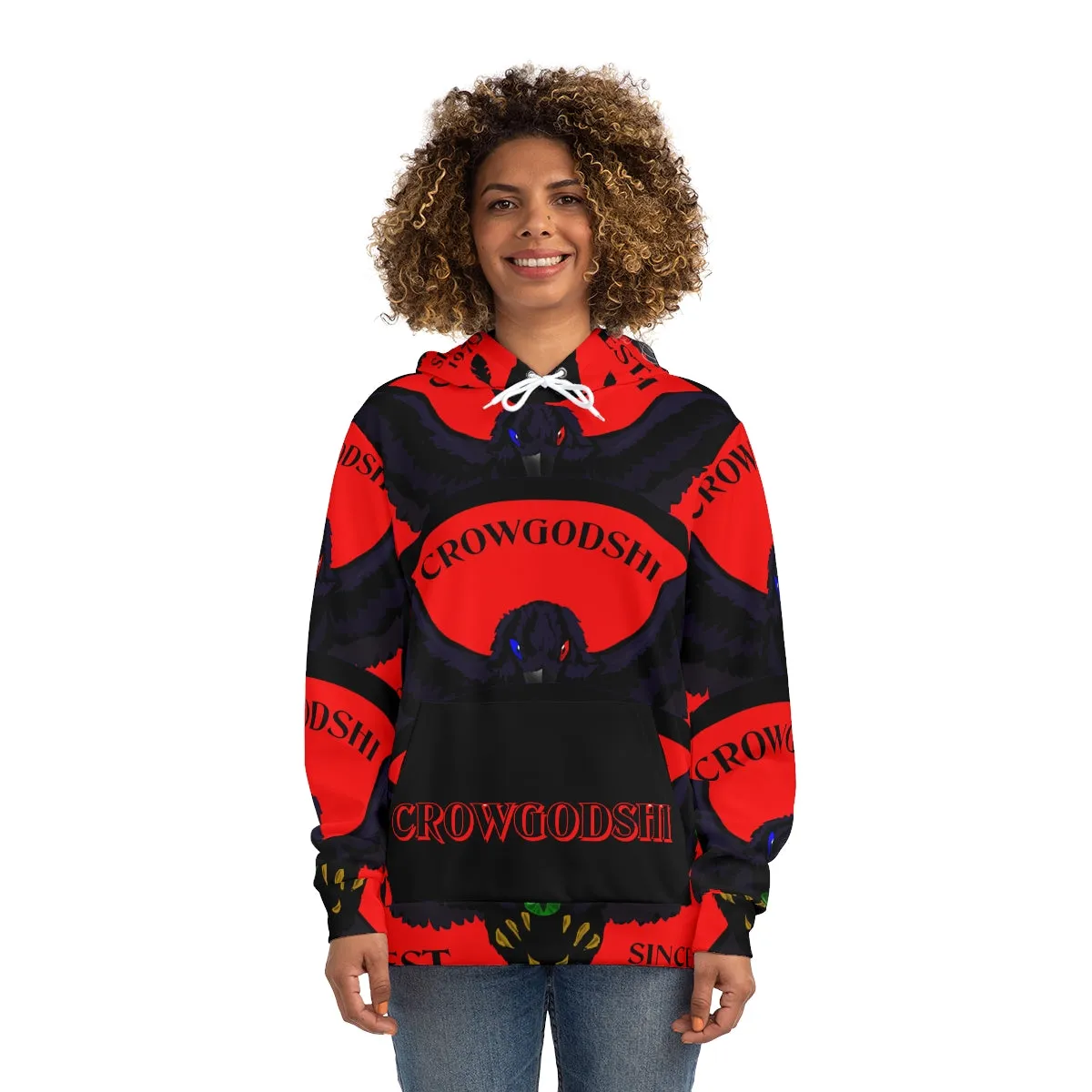 Special Edition Crowgodshi Designer Hoodie, RED LOGO