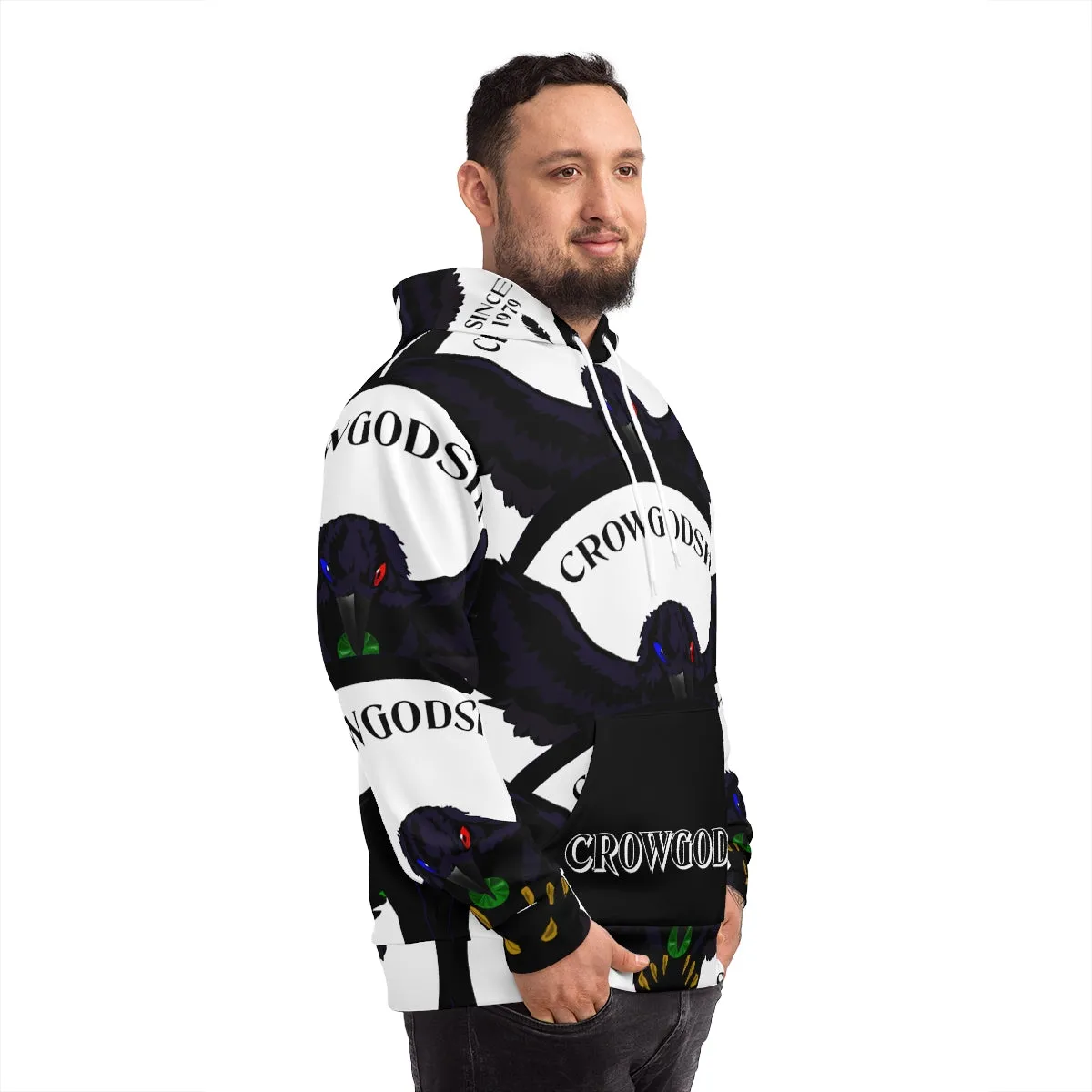 Special Edition Crowgodshi Designer Hoodie, WHITE LOGO