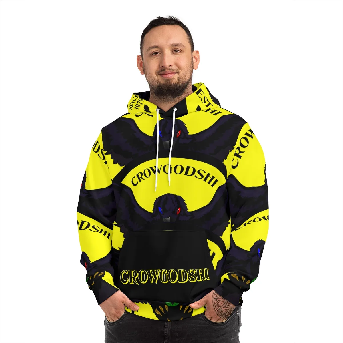 Special Edition Crowgodshi Designer Hoodie, YELLOW LOGO