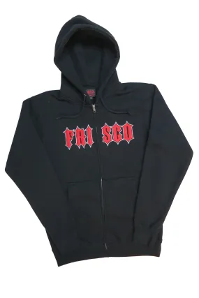 Spikey Frisco Embroidered Hooded Zipper Sweatshirt