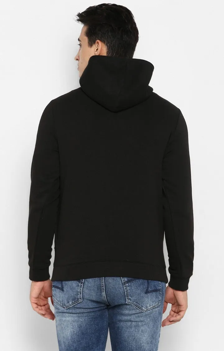 Spykar Black Cotton Regular Fit Sweatshirt For Men