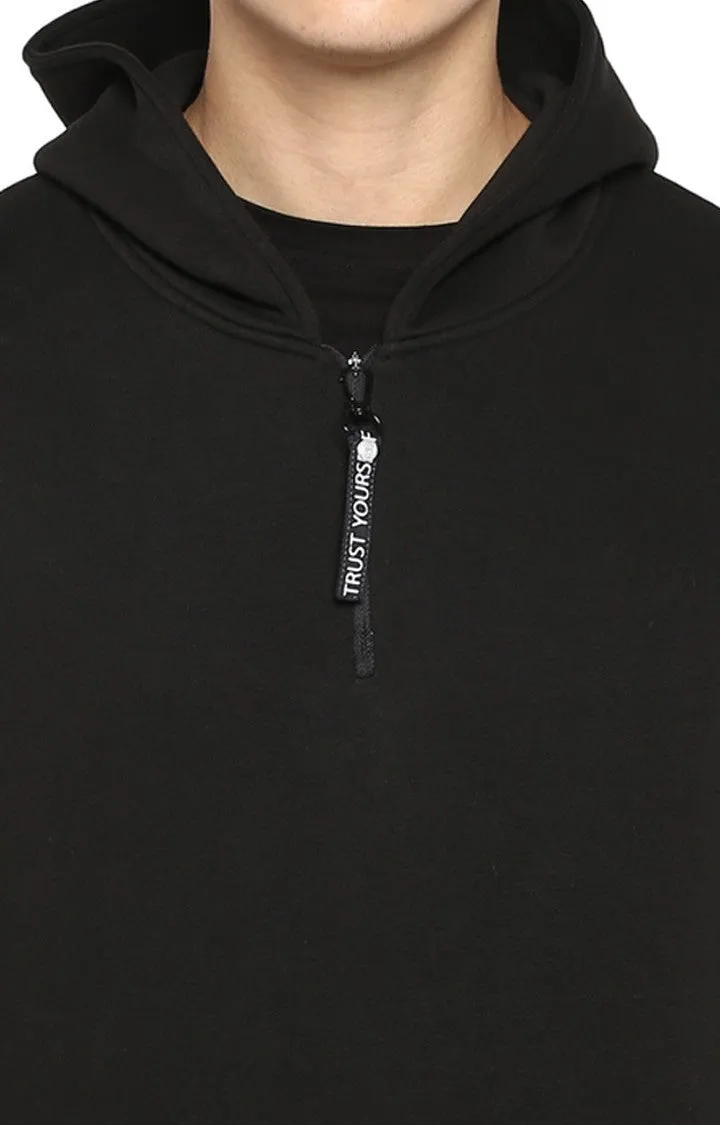 Spykar Black Cotton Regular Fit Sweatshirt For Men