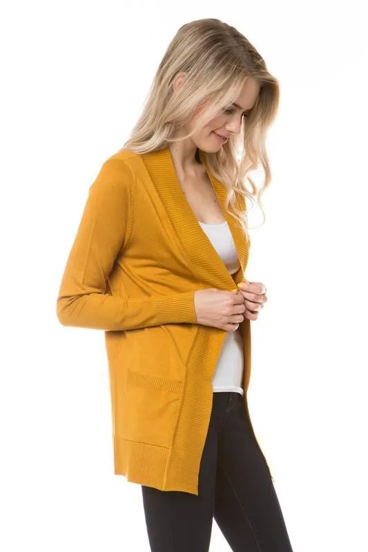 Stay Cozy Open Cardigan in Mustard (FINAL SALE)