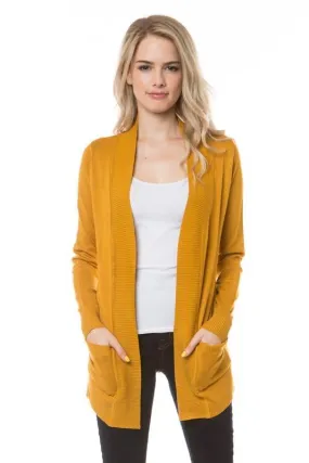 Stay Cozy Open Cardigan in Mustard (FINAL SALE)