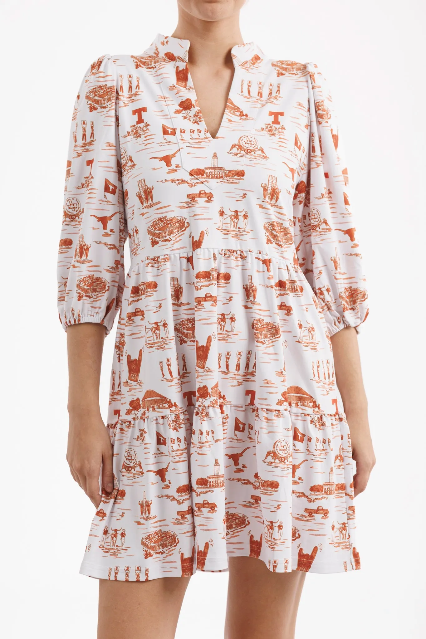 Texas Gameday Toile Tory Dress - Tailgate Collection for Stylish Sports Events