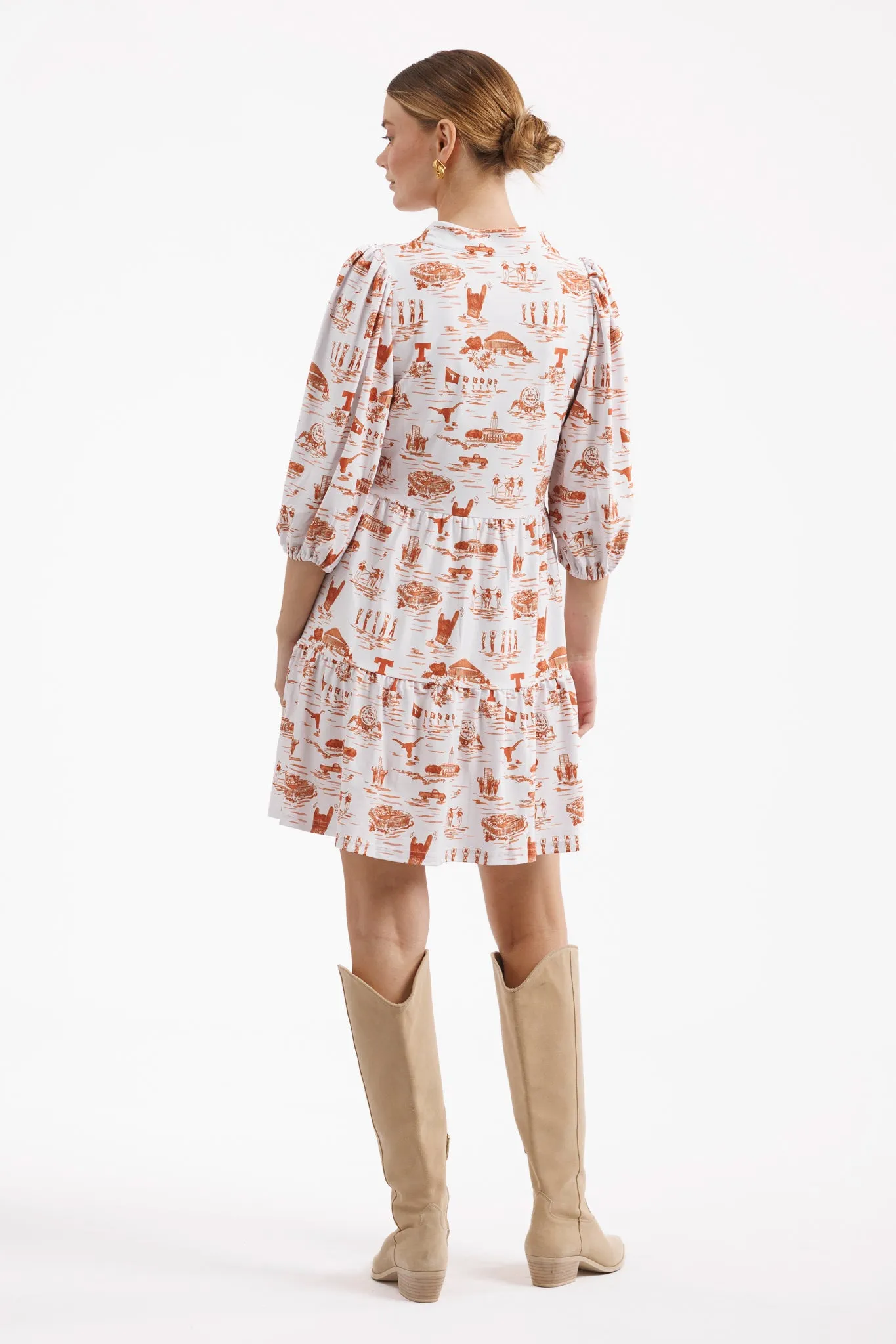 Texas Gameday Toile Tory Dress - Tailgate Collection for Stylish Sports Events