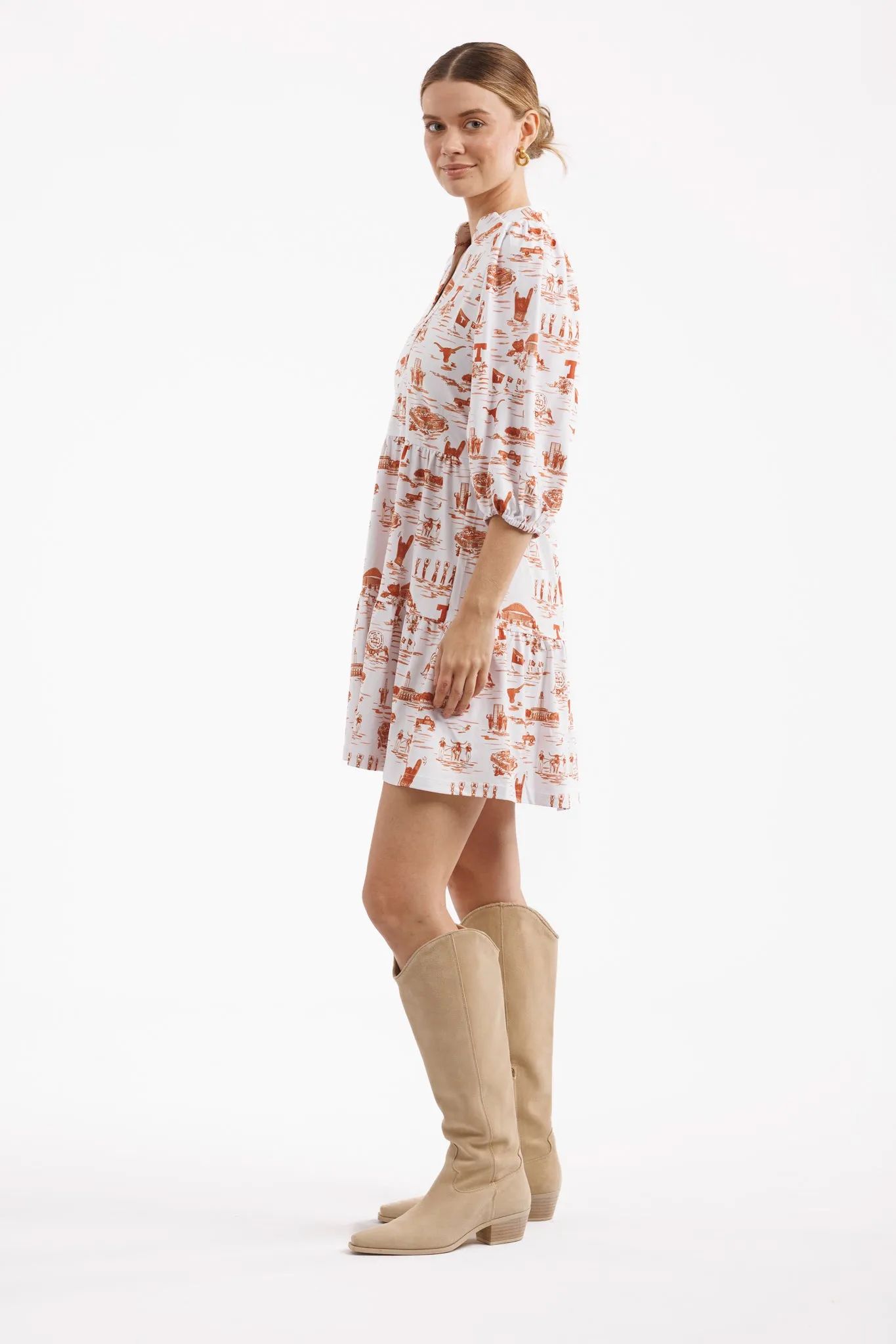 Texas Gameday Toile Tory Dress - Tailgate Collection for Stylish Sports Events