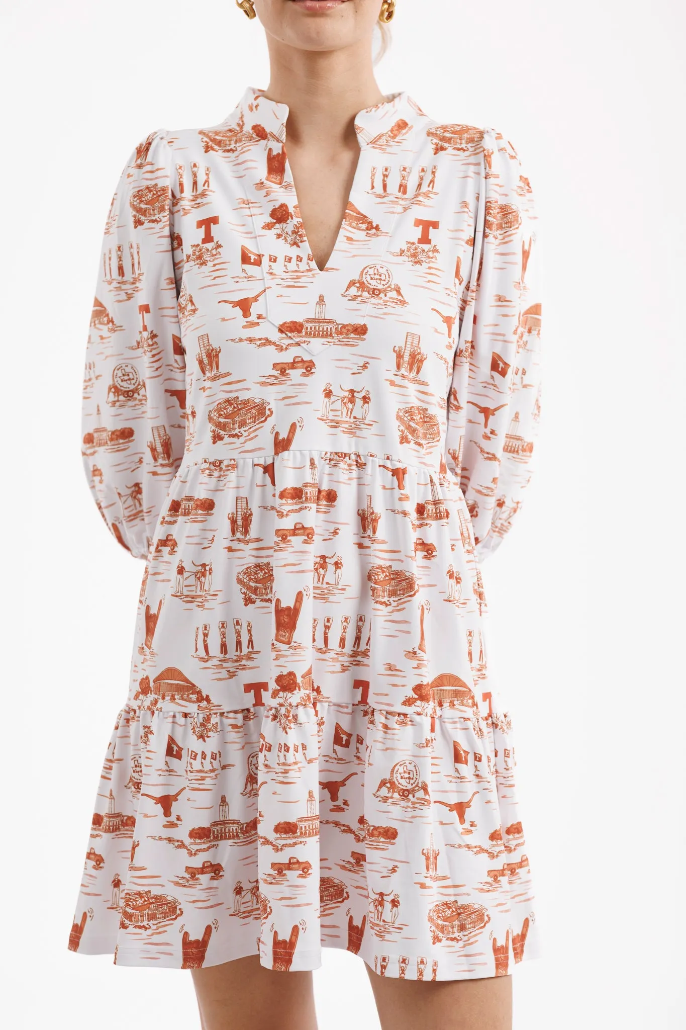 Texas Gameday Toile Tory Dress - Tailgate Collection for Stylish Sports Events